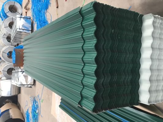 容易な設置 PPGI 波紋板 鋼筋屋根シート 幅 665-1100mm 塗装 塗装 塗装 建材